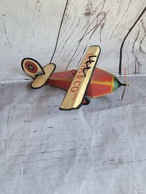Decorative Vintage Metal Airplane 6in Ornament SANTA & CO READ